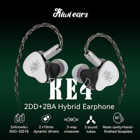 Linsoul Kiwi Ears KE4 داخل شاشة الأذن، 2DD+2BA سماعة أذن هجينة + TANGZU Tang Sancai في سدادات أذن لمراقبة الأذن in Kuwait