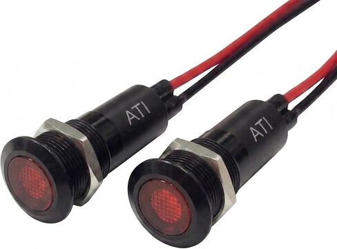 PLB12M 12MM 1/2 "48V AC/DC مؤشر إشارة المعادن LED ضوء اندفاعة مع الإطار الأسود (أحمر) in Saudi Arabia