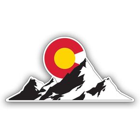 Mountains Colorado C Logo Sticker for Water Bottle Phone Tumbler Hard hat - Four Pack in Kuwait