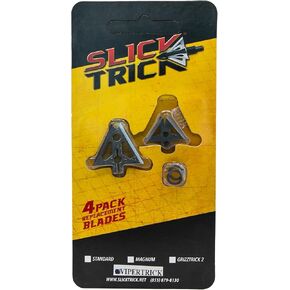 Slick Trick VT Extra 100/125 GR Broadhead (عبوة من 4)، 1-1/16 بوصة، فضي in Kuwait