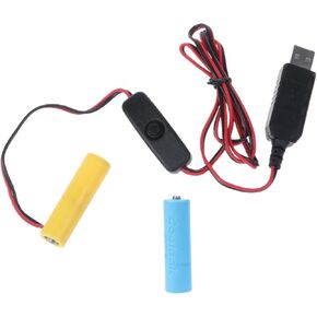 3V AA Battery USB Power Supply Cable with On/Off Switch Replace 2pcs AA Battery for Radio Electric Toy Clock LED Battery USB Power Supply Cable for Aa Battery Replace 2aa 3v Household in Saudi Arabia