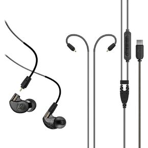 سماعات أذن MEE audio M6 PRO من الجيل الثاني داخل الأذن، حزمة مقبس صوت 3.5 مم مع كابل سماعة رأس USB-C، سماعات أذن IEM عازلة للضوضاء، كابلات قابلة للفصل، ميكروفون وجهاز تحكم عن بعد بثلاثة أزرار، أسود in Kuwait