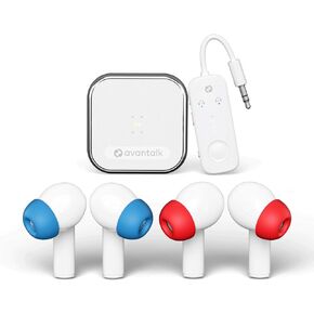 سماعات أذن بلوتوث لاسلكية Avantalk Sky Infinity NC Auracast - سماعات رأس بعمر بطارية طويل وخاصية إلغاء الضوضاء مع تكيف aptX، زوج مزدوج للطائرة، مشاركة الصوت عبر جهاز إرسال التوصيل والتشغيل in Kuwait
