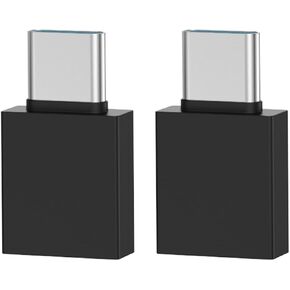 مجموعة محول USB إلى USB C من FENIFOX مكونة من 2، محول USB 2.0 أنثى إلى Thunderbolt 4/3 متوافق مع MacBook Pro Air وiPad وiPhone وGalaxy Notebook والمزيد من الأجهزة من النوع C - أسود in Kuwait