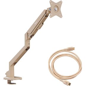 Pixio PS1S Wave Beige Single Monitor Arm with Beige HDMI 2.1 Cable Ultra Certified Ultra High Speed 6FT 8K 60Hz 4K 120Hz Nylon Braided in Saudi Arabia