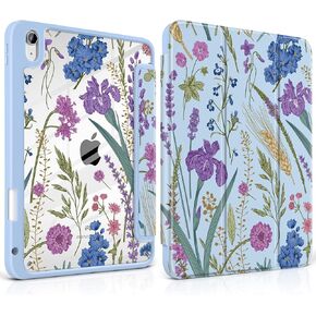 DONGKE Case for iPad (A16) 11th Generation 11 inch 2025 & iPad 10th Gen 10.9 inch 2022, [Built-in Pencil Holder] Clear Acrylic Back Trifold Stand Smart Cover, Auto Sleep/Wake, Toile Pattern in Kuwait