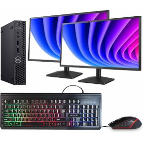 Dell OptiPlex 3060 Mini PC | Intel Core i5 8th Gen Hexa Core | 16GB RAM | 500GB SSD | Windows 11 Pro | Dual 24" LCD Monitors | WiFi + Bluetooth | (Renewed) in Kuwait