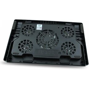 Laptop Cooling Pad with 5 Fans USB Cooler Base, Multi-Angle Adjustable Laptop Cooler Stand for Gaming and Office Use, Black Anti-Skid Heatsink Cooling Device in Saudi Arabia