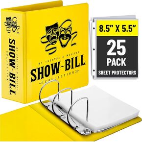 Show-Bill D-Ring Binder for Broadway and Theatre Show-Bills, Comes with 25 Sheet Protectors to Hold and Organize All Your Stage Collections in Saudi Arabia