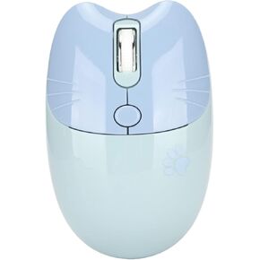 Bluetooth Mouse, 2.4G Cute Cartoon Cat Dual Mode Computer Mouse for Tablet Phone, Three Level Dpi Mini Silent for Office Home(Blue) in Kuwait