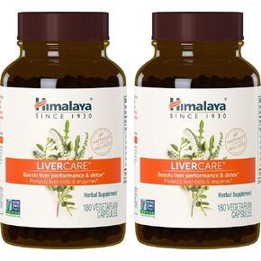 Himalaya LiverCare for Total Liver Support, Cleanse and Detox, Protects Cells & Enzymes, 375 mg, 42 Capsules, 3 Week Supply in Kuwait