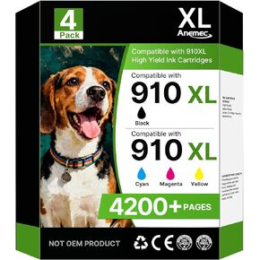 مجموعة خراطيش حبر 910XL بديلة لحبر HP 910 XL متوافقة مع طابعة OfficeJet Pro 8020 8025 8028 8035 8030 8010 8015 8018 8022، 4 عبوات in Kuwait