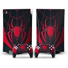 Danger Spider UV 3M Vinyl Sticker Decals for PlayStation 5 Disk Version Console and Two Dual Sense 5 Sticker Skins Black PS5 Skin Console and Controller Design [Video Game] in Kuwait