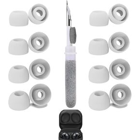 [8 أزواج] أطراف أذن بديلة لسماعات Samsung Galaxy Buds Pro R190، مع مجموعة تنظيف 3 في 1، أطراف أذن من السيليكون (XS/S/M/L) باللون الأبيض in Kuwait