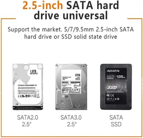 أداة حاوية القرص الصلب الخارجي USB 3.0 مقاس 2.5 بوصة حافظة قرص صلب مجانية لـ 2.5 بوصة 7 مم - 9.5 مم SATA HDD/SSD [يدعم UASP SATA III] التوصيل والتشغيل in Kuwait