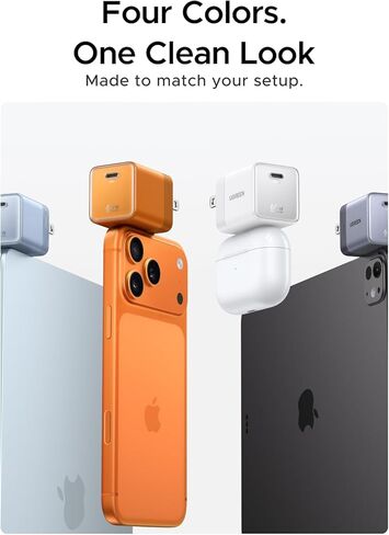 UGREEN Nexode Air 65W USB C Charger, Foldable Mini Charger Block Fast Charging with 5ft USB C Cable, GaN Charger for MacBook Air/Neo/Pro, iPhone 17 16, Galaxy S26/S25, iPad, Grey in Kuwait