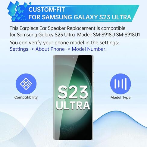لهاتف Samsung Galaxy S23 Ultra سماعة الأذن الأمامية استبدال وحدة سماعات الأذن جزء إصلاح إصلاح استبدال قطعة الأذن in Kuwait