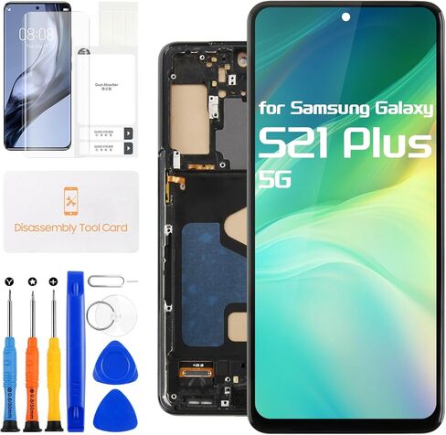 شاشة INCELL LCD لهاتف Samsung Galaxy S21 Plus 5G بديلة لشاشة Samsung S21 Plus 5G LCD SM-G996U G996B G996W 6.7 بوصة مجموعة محول رقمي لشاشة تعمل باللمس مع أدوات إصلاح (أسود مع إطار) in Kuwait