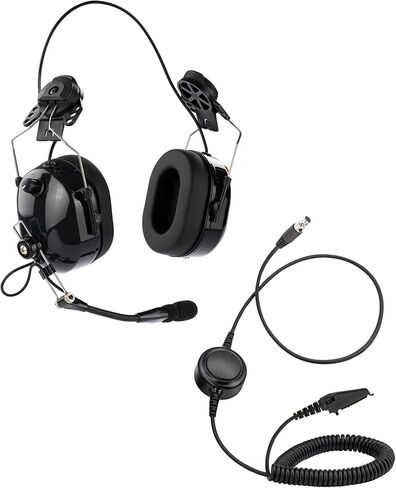 Arrowmax ASH1042-BK-K3 Dual Muff PNR Hard Hat Headset with PTT and Noise Cancelling MIC Compatible with Kenwood NX-5200 NX-5300 NX-5400 NX-3200 NX-3300 NX-3400 TK-5220 TK-5320 in Kuwait