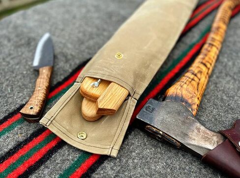 Campcraft Outdoors Bushcraft Bucksaw Bag, Katana Boy Sheath, Canoe Saw Sleeve, Agawa Saw Pouch, Waxed Canvas 27" Tool Pouch in Kuwait