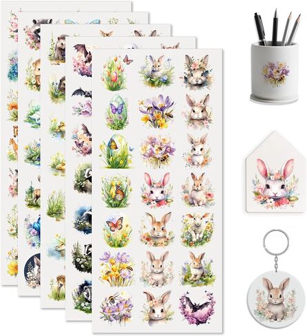 Artistic Animals 105 PCS UV DTF Stickers,Mini Rub on Transfer for Keychains AirPods Cases Phone Decals for Bluetooth Earbud Cases Mini Cups Notebook in Saudi Arabia