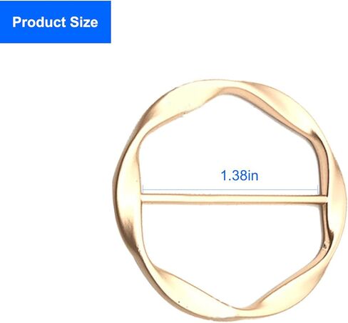 4PCS Silk Scarf Ring Clip T-Shirt Tie Clips for Women Scarves Clasp Waist Buckle Fashion Metal Ring for Shirts Clothing Gold & Silver Zinc Alloy in Saudi Arabia