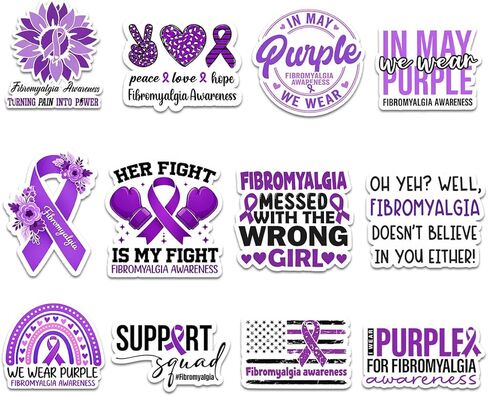 12Pcs Dysautonomia POTS Awareness Stickers, Support for Patients and Caregivers, Motivational Vinyl Decals, Ideal for Water Bottles, Laptops, Car Bumpers, Journals, Phones, Scrapbooking, Gifts 3in in Kuwait