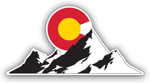 ملصق شعار Mountains Colorado C لقبعة صلبة للهاتف وزجاجة المياه - عبوة من أربع قطع in Kuwait