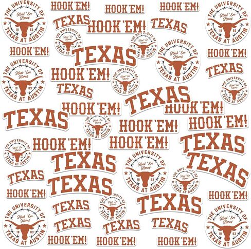 University of Texas Longhorns Hook ’Em 50ct Vinyl Sticker Pack – Large Waterproof Texas & Hook ’Em UT Austin Decals for Laptops, Water Bottles, Tablets, Scrapbooks, Vehicles & More in Kuwait