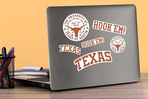 University of Texas Longhorns Hook ’Em 50ct Vinyl Sticker Pack – Large Waterproof Texas & Hook ’Em UT Austin Decals for Laptops, Water Bottles, Tablets, Scrapbooks, Vehicles & More in Kuwait