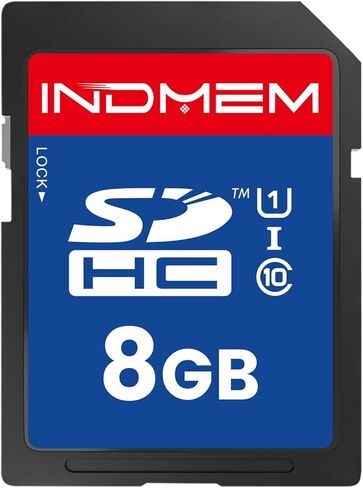 بطاقة ذاكرة فلاش INDMEM سعة 8 جيجابايت 2 حزمة UHS-I U1 فئة 10 8G SDHC متوافقة مع الكاميرا الرقمية والكمبيوتر وكاميرات المسار in Kuwait