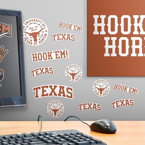 University of Texas Longhorns Hook ’Em 50ct Vinyl Sticker Pack – Large Waterproof Texas & Hook ’Em UT Austin Decals for Laptops, Water Bottles, Tablets, Scrapbooks, Vehicles & More in Kuwait