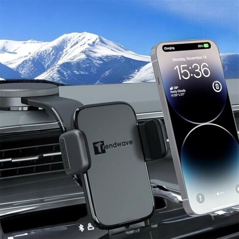 Car Phone Holder – 360° Rotation Vacuum Suction Cup Phone Mount, 108LBS Nano Gel Suction, Bendable Arm & One-Hand Release | Heavy-Duty Dashboard & Windshield Truck Phone Holder for iPhone 17 Pro Max in Kuwait