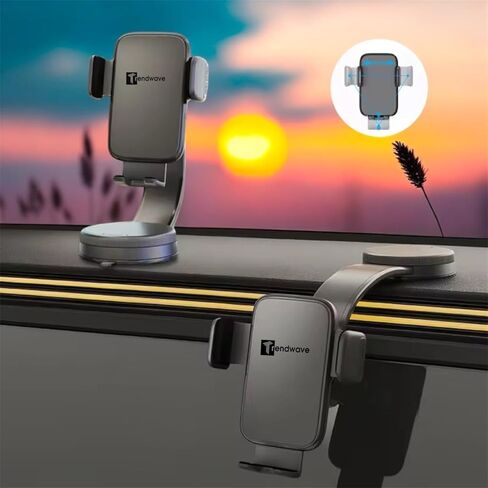 Car Phone Holder – 360° Rotation Vacuum Suction Cup Phone Mount, 108LBS Nano Gel Suction, Bendable Arm & One-Hand Release | Heavy-Duty Dashboard & Windshield Truck Phone Holder for iPhone 17 Pro Max in Kuwait