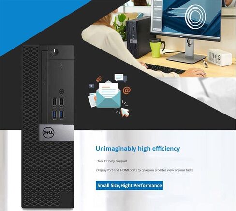 كمبيوتر مكتبي طراز OptiPlex 3040 SFF من Dell مزود بشاشة FHD مقاس 24 بوصة، ومعالج Core i5-6500، وذاكرة وصول عشوائي سعتها 8 جيجابايت، ومحرك أقراص SSD سعة 256 جيجابايت، ومنفذ عرض، وسماعة رأس، ولوحة مفاتيح وماوس، ونظام التشغيل Windows 11 Pro (متجدد) in Kuwait