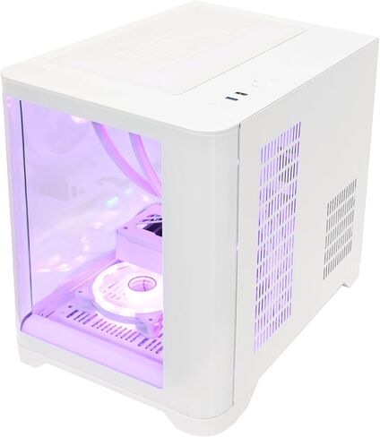 كمبيوتر مكتبي للألعاب Poseidon، 32 جيجابايت DDR5، AMD Ryzen 5 9600X، RX 9060XT 16 جيجابايت، 1 تيرابايت PCIe SSD، 650 واط PSU، تبريد مائي و7 مراوح ARGB، كمبيوتر برجي متطور للاعبين والمنزل والمكتب - أبيض in Kuwait