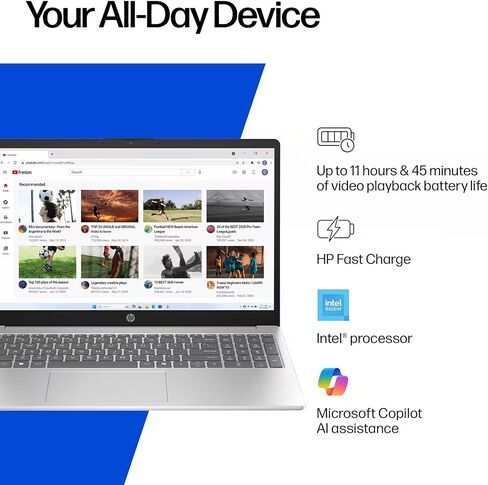 كمبيوتر محمول للأعمال HP Premium بشاشة لمس عالية الدقة مقاس 15.6 بوصة، وذاكرة وصول عشوائي سعتها 16 جيجابايت، وتخزين 1 تيرابايت (512 جيجابايت SSD+500 جيجابايت تحويلة)، ومعالج Intel i3 سداسي النواة (يصل إلى 4.4 جيجا هرتز)، وبطارية طويلة، وMarxsolAccessory،  in Kuwait