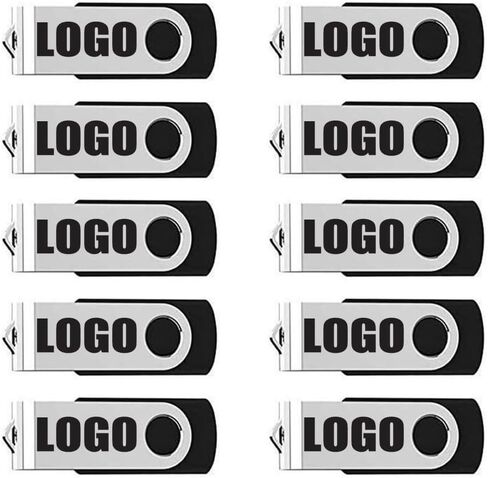 10 عبوات من محركات أقراص فلاش USB سعة 2 جيجابايت بشعار شخصي مخصص مجانًا، اسم مخصص USB 2.0 قرص معدني محمول، عصا ذاكرة USB لمحرك الإبهام، شعار مخصص للأفراد الذين يعلنون عن الشركة (8، جيجابايت) in Kuwait