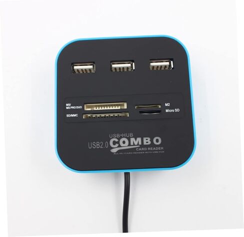 OSALADI Multi-Card Reader Hub USB Ports USB Compatible High Speed Data Connectivity in Kuwait