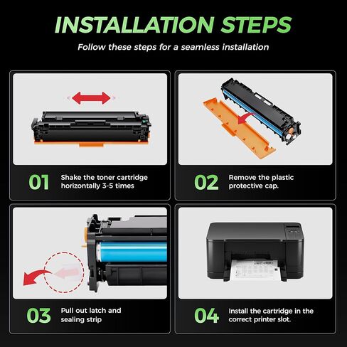 مجموعة خرطوشة حبر 075H مكونة من 4 عبوات عالية الإنتاجية مع رقاقة بديلة متوافقة مع Canon 075 075H لحبر الطابعة Canon Color imageCLASS MF662Cdw MF663Cdw MF665Cdw LBP646Cdw LBP647Cdw LBP640 MF660 أسود in Kuwait