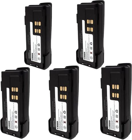 5 عبوات بطارية قابلة لإعادة الشحن 7.4 فولت PMNN4491C PMNN4493A PMNN4491A متوافقة مع راديو Motorola XPR3500e XPR7550 مع مشبك حزام 3000 مللي أمبير في الساعة in Kuwait