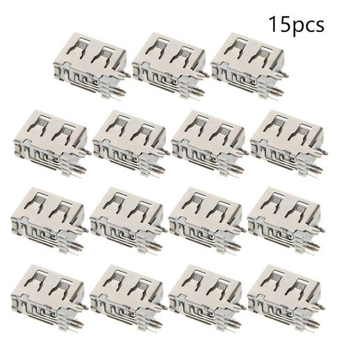 15Pcs PCB USB Connector USB-AF Female Jack 4 Pin Short Body Side Insert 90 Degree No-Edge,WuJuntool in Kuwait
