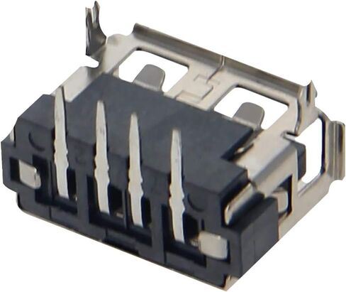 PCB USB Connector Type A Female Jack 4 Pin Short Body Front Insert 10mm 90 Degree Curled Edge 10Pcs,WuJuntool in Kuwait