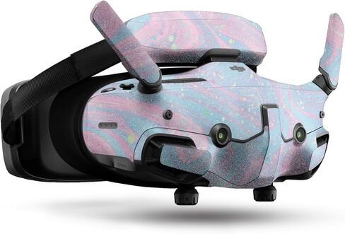 غلاف لامع لامع للطائرة بدون طيار متوافق مع DJI Goggles 3 - Cotton Candy Swirl - غطاء لاصق واقٍ من الفينيل الفاخر - سهل الاستخدام | صُنع في الولايات المتحدة الأمريكية بواسطة MightySkins in Kuwait