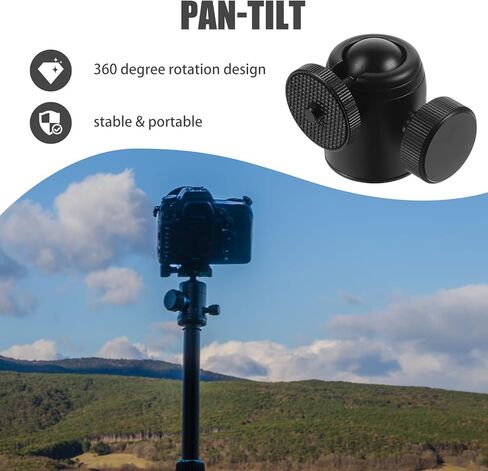 حامل ثلاثي القوائم للكاميرا ذو رأس كروي مع كاميرا DSLR صغيرة قابلة للدوران 360 درجة ومحول كاميرا الهاتف الذكي للبث المباشر والتصوير الفوتوغرافي للاستخدام الداخلي والخارجي in Kuwait