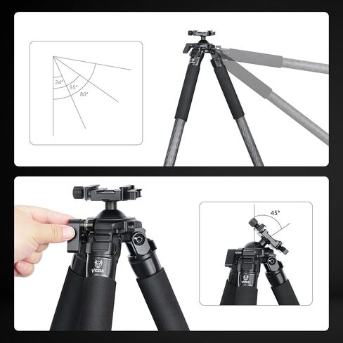 MK323 Carbon Fiber Tripod Ball Head Adapter for Hunting with Arca Swiss Quick-Release Mount, 360° Rotating for Photography, Hunting and Outdoor, 32mm Tube, Load 30kg/66lbs in Kuwait