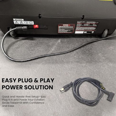سلك طاقة بزاوية قائمة بطول 10 أقدام - كابل طاقة تيار متردد 16AWG عالي التحمل، مقاوم للحرارة ومرن - جهاز مشي بيضاوي الشكل، بديل لمعدات اللياقة البدنية in Kuwait