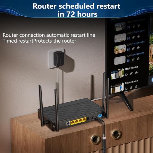 CERRXIAN 2PCS Router Rebooter DC Cable,DC5521 72-Hour Automatic Cable Restart,Suitable for DC5.5x2.1MM Interface Routers,Optical Cats, Monitoring,Switches and Other Equipment in Kuwait