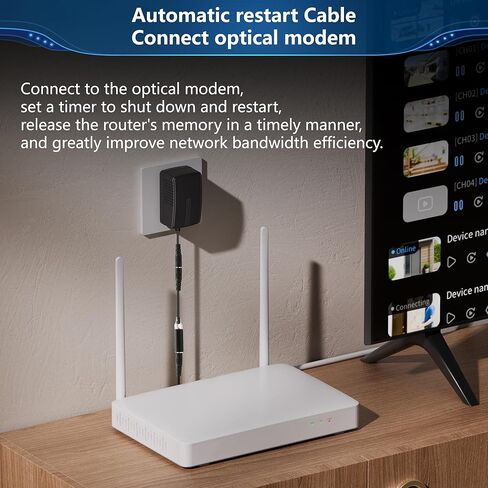 CERRXIAN 2PCS Router Rebooter DC Cable,DC5521 72-Hour Automatic Cable Restart,Suitable for DC5.5x2.1MM Interface Routers,Optical Cats, Monitoring,Switches and Other Equipment in Kuwait