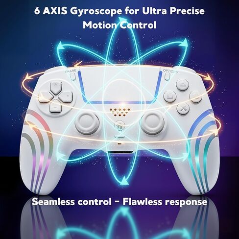وحدة تحكم RGB اللاسلكية CtrlXs لأجهزة PS5 وPS5 Slim وPS5 Pro والكمبيوتر الشخصي - عصا التحكم المضادة للانجراف بتأثير القاعة، ومشغلات الاستجابة السريعة، وأزرار توربو قابلة للبرمجة، واهتزاز مزدوج، ولوحة ألعاب بمستشعر حركة بستة محاور in Kuwait